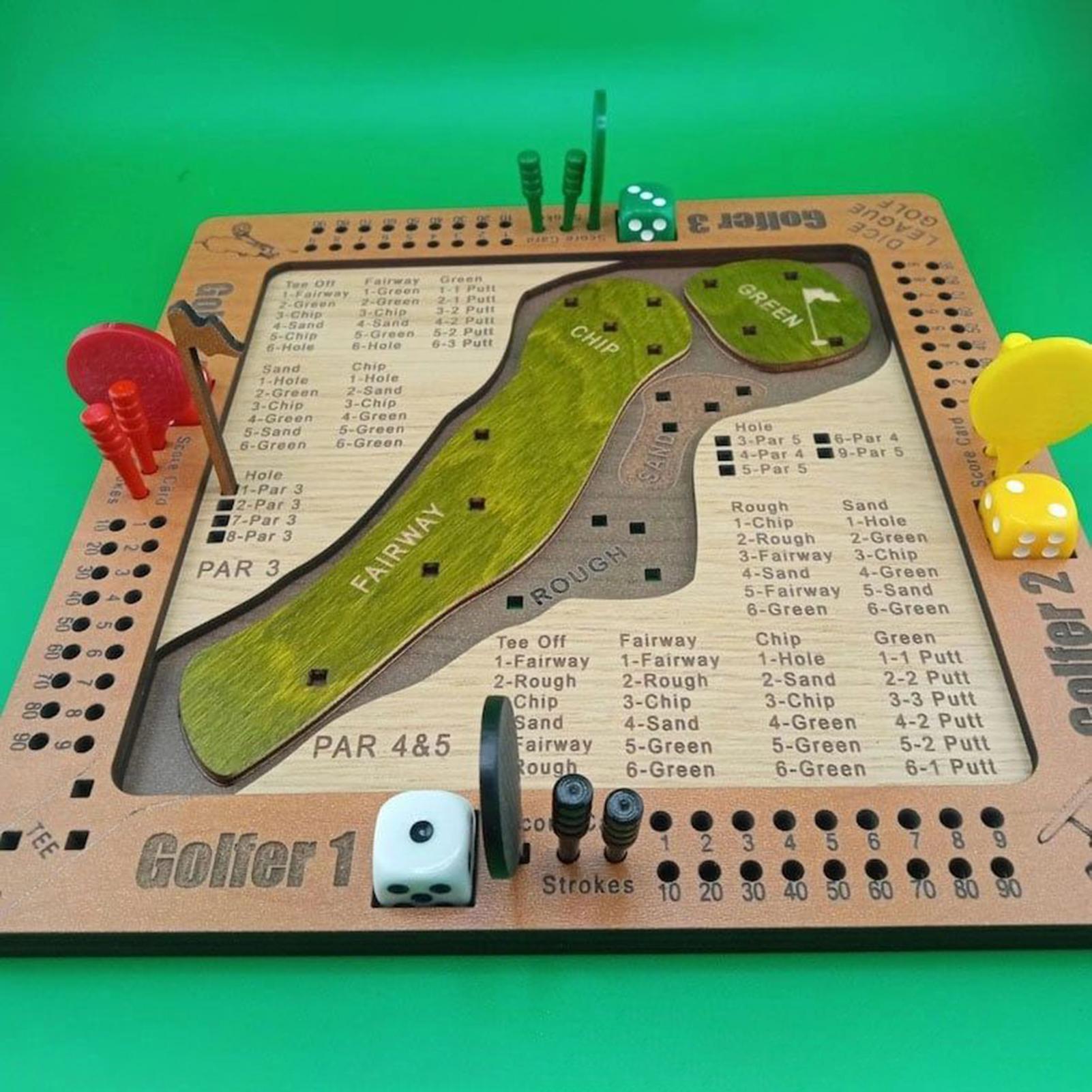 Party Games Adults Indoor - Golfdobbelspel Houten uitdagende golfspeelgoed Feestspellen voor