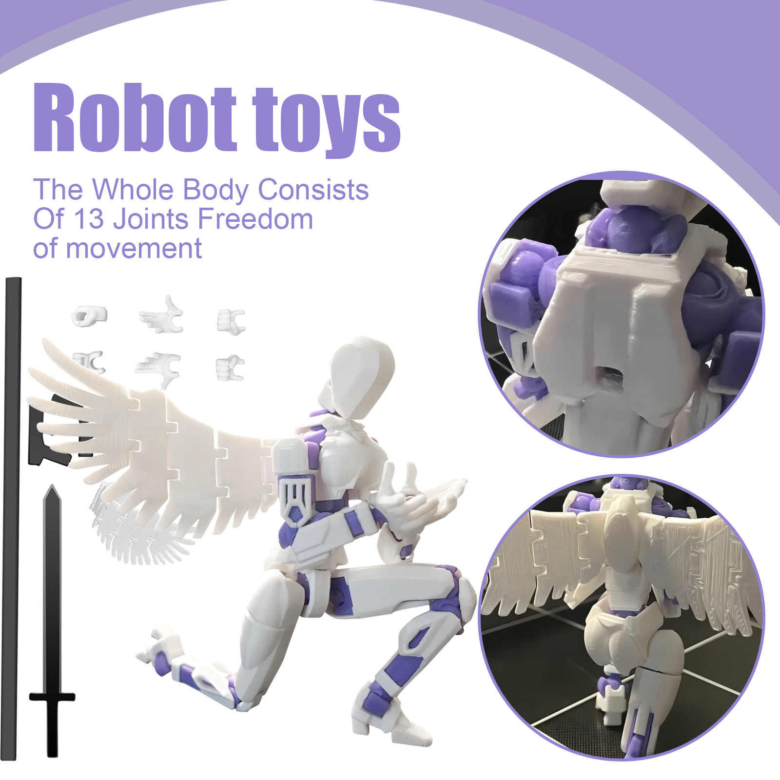 Party Games Gender Reveal - Multi-jointed Beweegbare Robot 3.0 3d Gedrukt