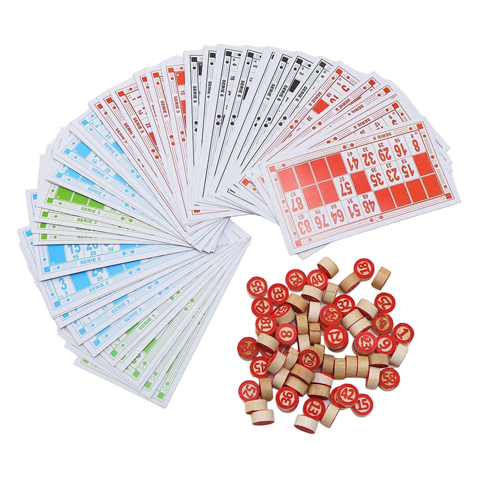 Party Games For Large Groups - Vintage houten bingospelset Grote printkaarten Leuke