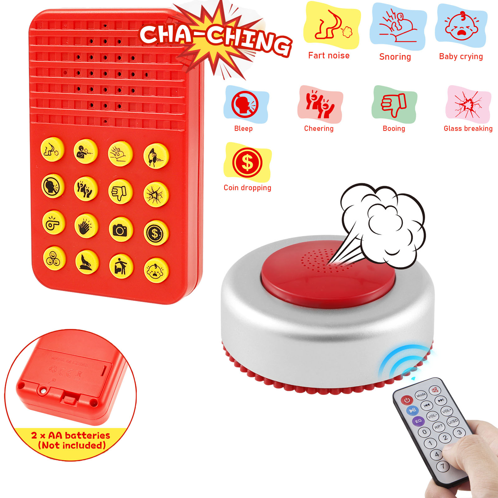 Party Games Gender Reveal - Grappige geluidseffectenmachine, afstandsbedienbare scheetgeluidsmachine, grapartikel, grappen,