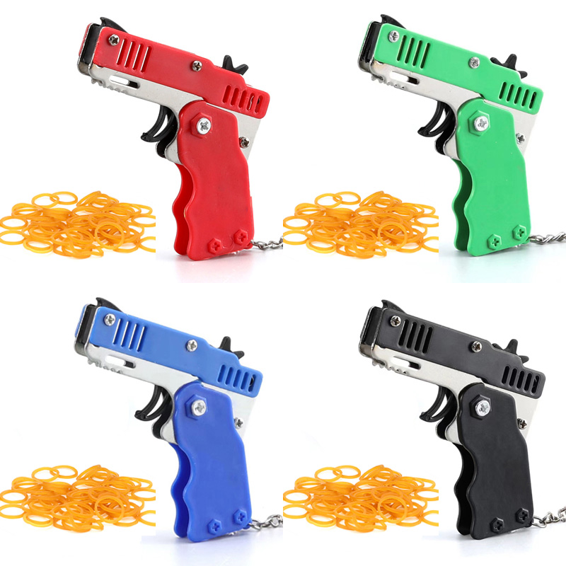 Party Games Gender Reveal - Mini sleutelhanger rubberen band pistool speelgoed