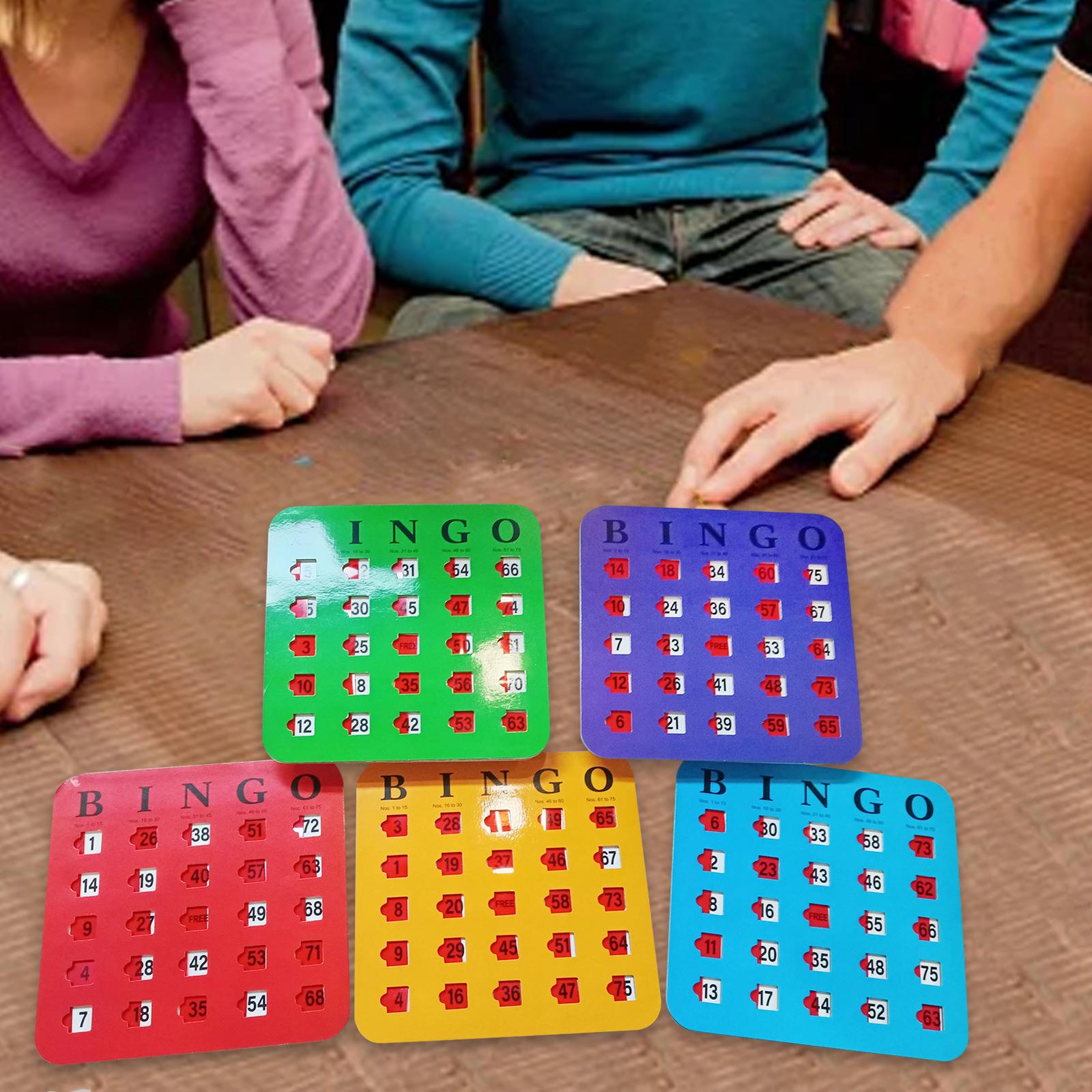 Party Games For Large Groups - 5-delig groot bedrukt bingokarton Gemakkelijk af