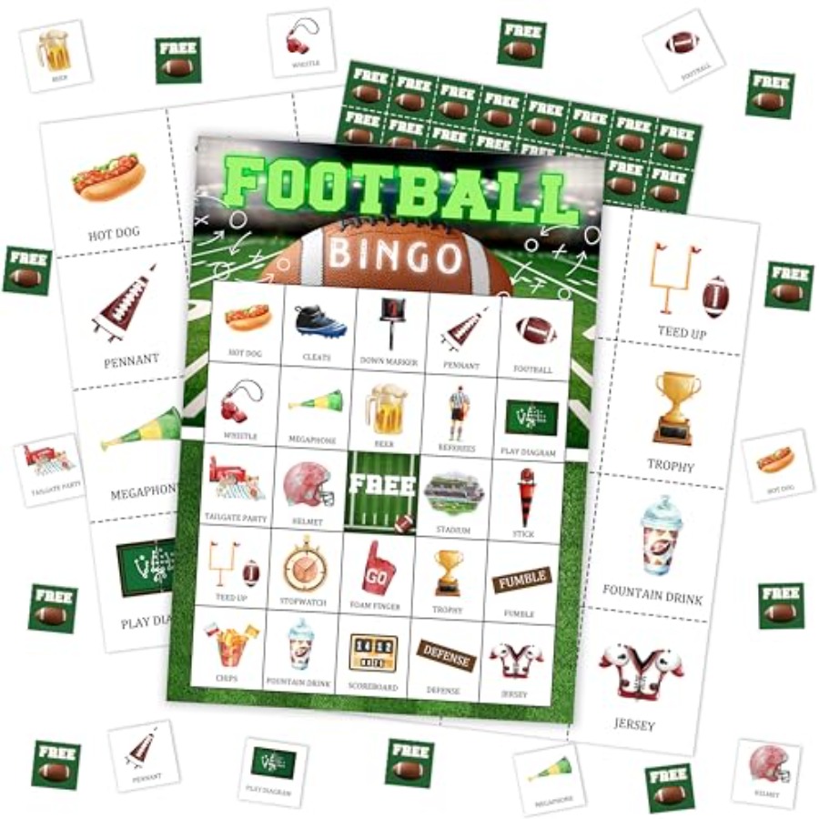 Party Games For Large Groups - Voetbal Bingo Spelkaart, Voetbal Bingo Set