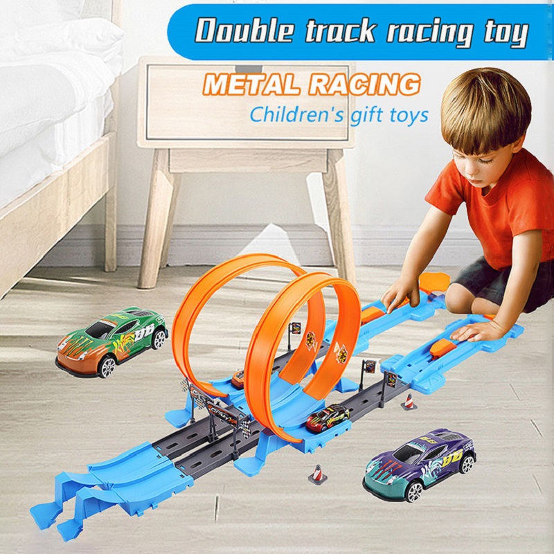 Hot Wheels Car Track Sets - Hot Stunt Snelheid Dubbele Auto Wielen
