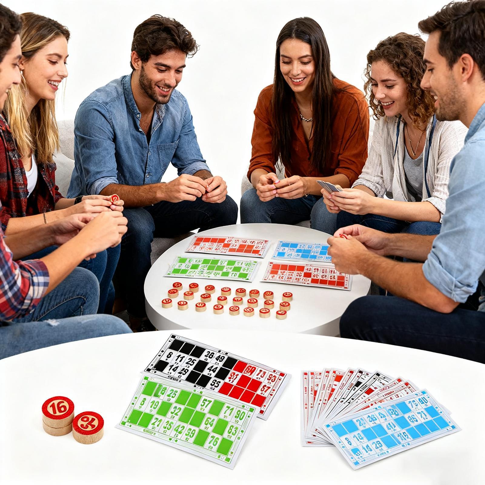 Party Games For Large Groups - Bingokaartspel Vintage houten interactief speelgoed Grote