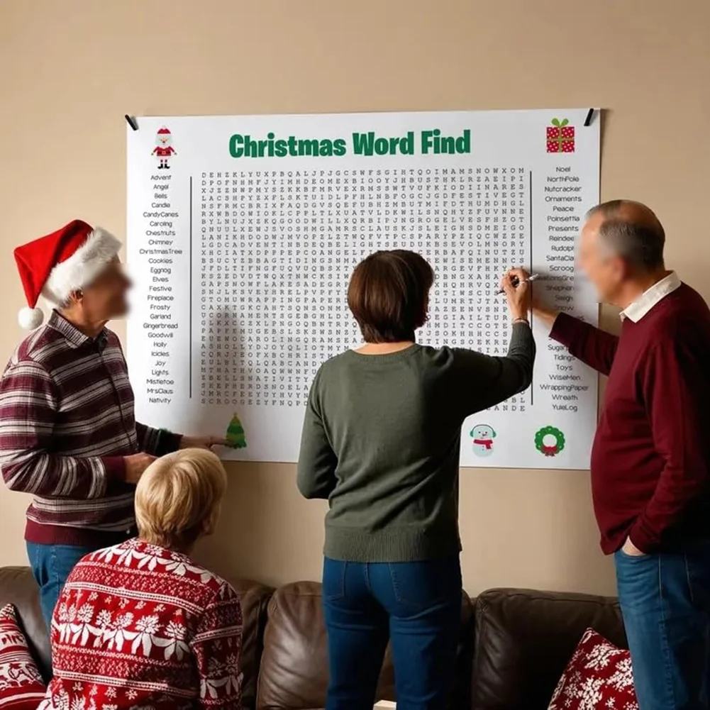 Grote kerstwoordzoekposter voo - Party Games For Large Groups recensie en prijs